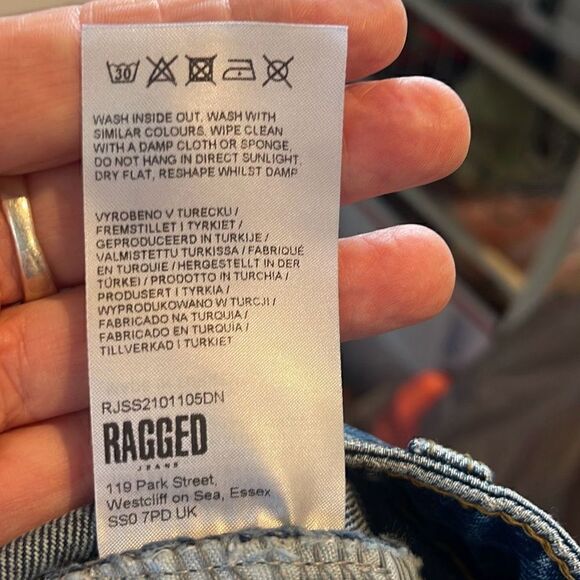 Ragged Blue Cotton Straight Leg Wash Denim Jeans Size 26 - Picture 8 of 9